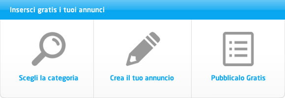 Inserisci gratis il tuo annuncio! Scegli la categoria. Crea il tuo annuncio. Pubblicalo gratis